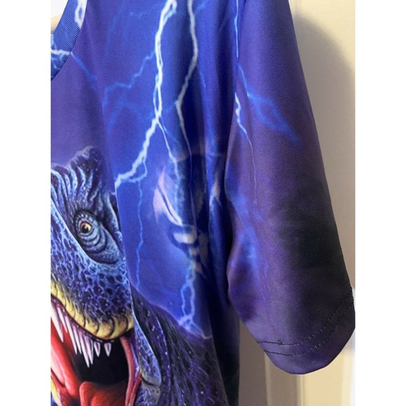 T REX Men’s Sz Large Allover Print T-Shirt Blue - Picture 7 of 8